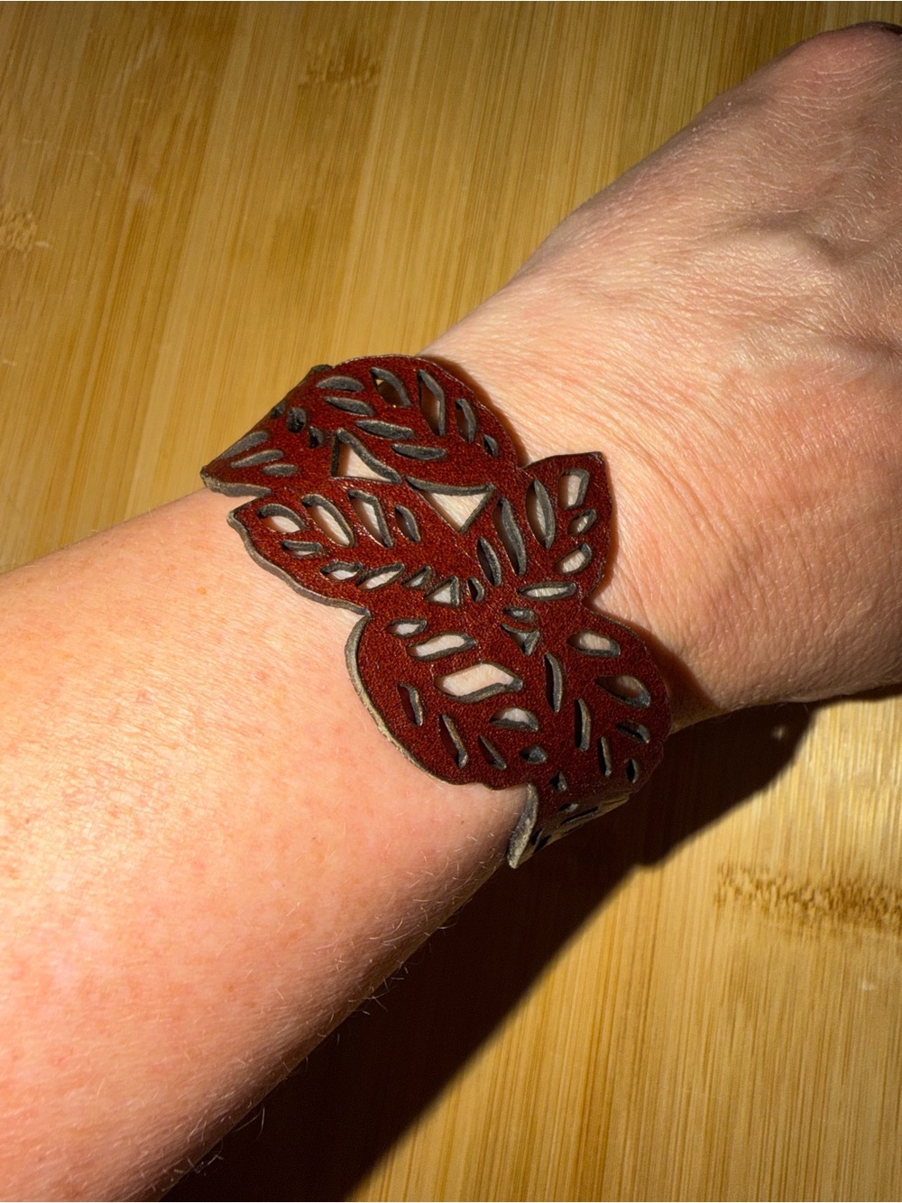 NWT Terra Natural Designs Rainforest Leaf Pattern Adjustable Bracelet
